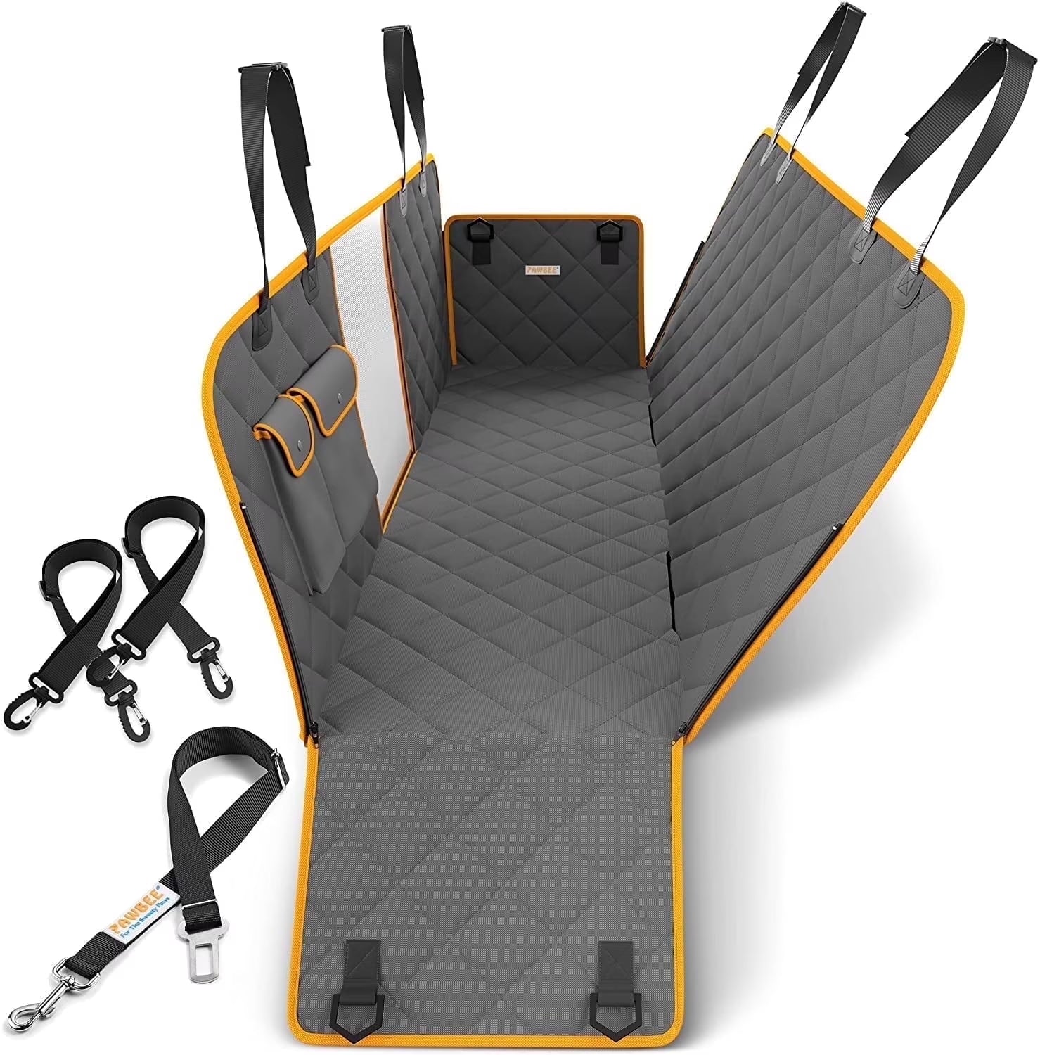 Dog Seat Cover – Waterproof & Nonslip Hammock for Dogs with Mesh Window & Seat Belt