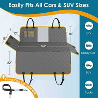 Dog Seat Cover – Waterproof & Nonslip Hammock for Dogs with Mesh Window & Seat Belt